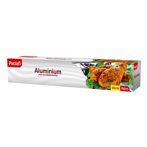 Paclan Aluminiumfolie 150m x 45cm (4 stuks in een doos)