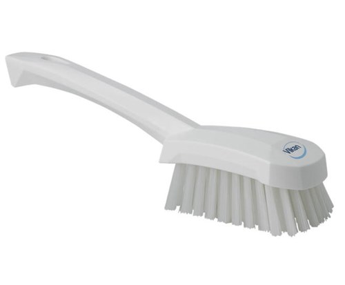 Vikan afwasborstel - korte steel wit harde vezels wit