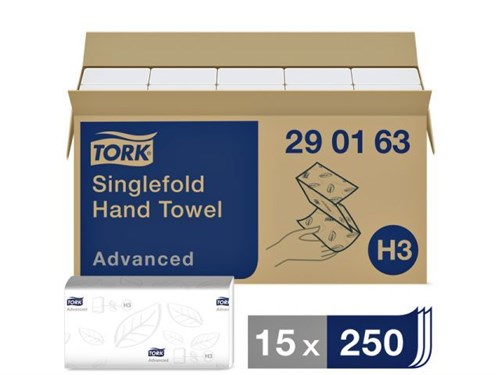 Tork Zachte Z-vouw Handdoek Advanced, 2-laags, wit
