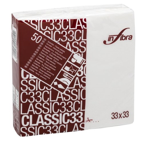 Servetten wit 33x33 CM 2 laags 1/4 vouw