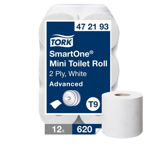 Tork SmartOne® Mini Toiletpapier, 2 laags, wit