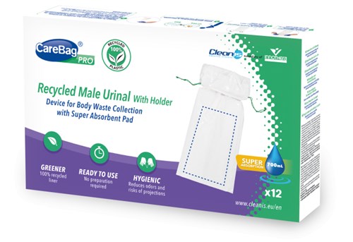 CareBag wegwerp urinaal mannen met houder 700 ml gerecycled
