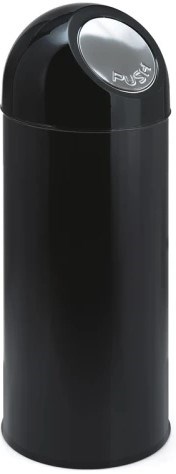 Afvalbak met pushklep RVS 55ltr Zwart