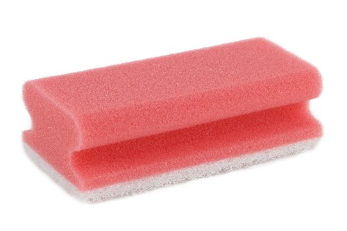 Sanitairspons rood/wit met greep (10 stuks)