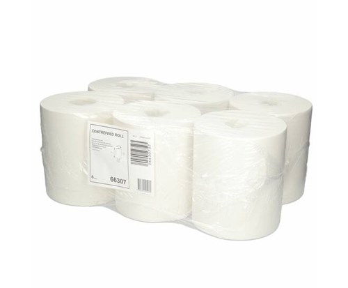 Blanco Centerfeed Poetspapier, 1-laags, wit, zonder kern