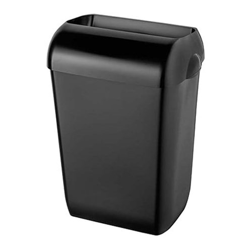 Kunststof zwarte afvalbak half open 23 liter