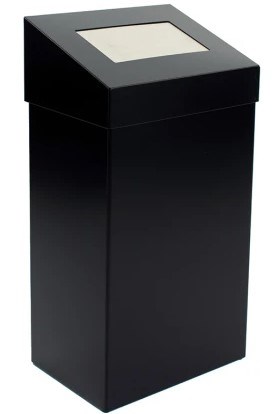 Afvalbak met Pushklep RVS 50ltr Zwart