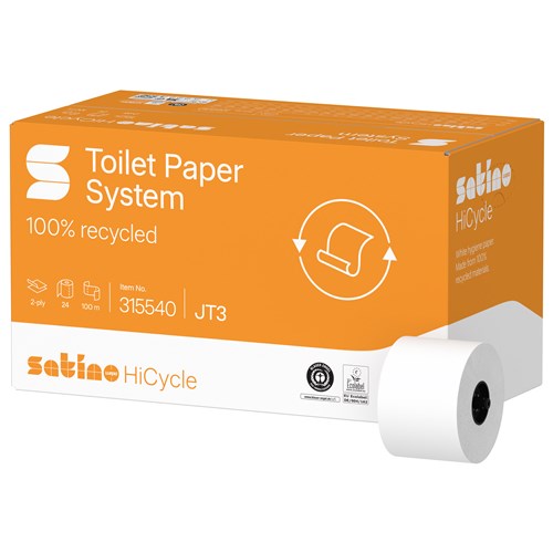 Satino HiCycle doprol 2 laags wit 24 rol a 100mtr