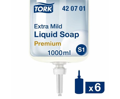 Tork Extra Milde Vloeibare Zeep, wit, ongeparfumeerd