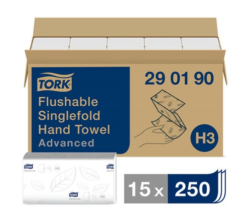 Tork Oplosbare Z-vouw Handdoek Advanced, 2-laags, wit