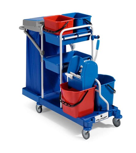 Materiaalwagen 2010A + vlakmop pers en deksel B290920