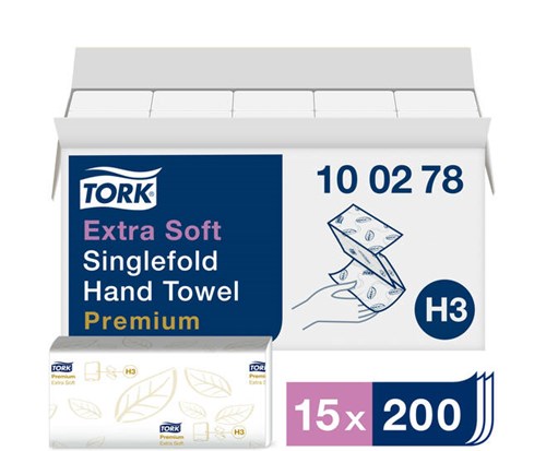 Tork Extra Zachte Z-vouw Handdoek Premium, 2-laags, wit