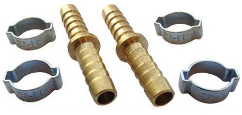 Dubbele slangpilaar 8 mm – 2 stuks inclusief klemmen