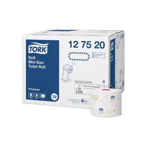 Tork Zacht Mid-size Toiletpapier Premium, 2-laags, wit